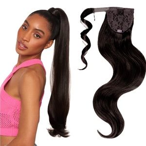 INH 26” Ponytail Hair Extensions Jet Black